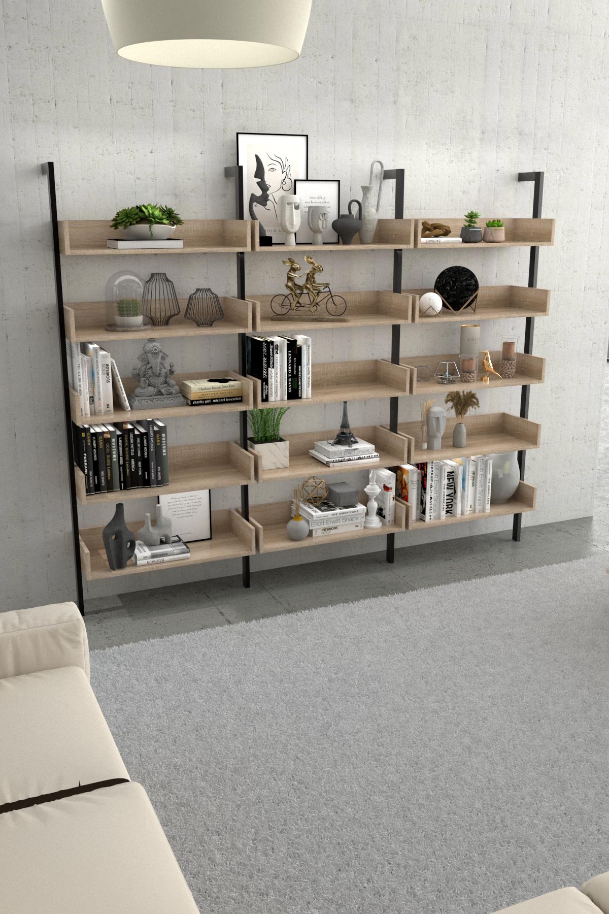 Стеллаж модульный EcoLoft Varo DSP-1264-6 в стиле лофт Дуб сонома (DSP-1264-6)