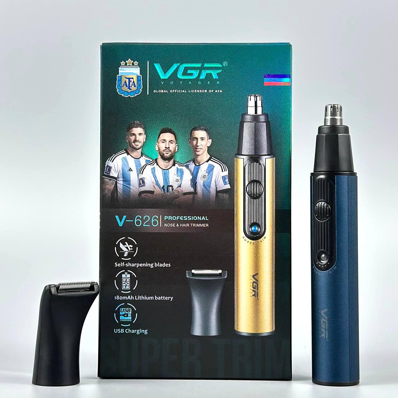 Тример акумуляторний VGR V-626 2в1 для чоловіків/насадка для носа/вух/окантовки бороди Синій (ML-04837) - фото 2 Тример акумуляторний VGR V-626 2в1 для чоловіків/насадка для носа/вух/окантовки бороди Синій (ML-04837) - фото 2