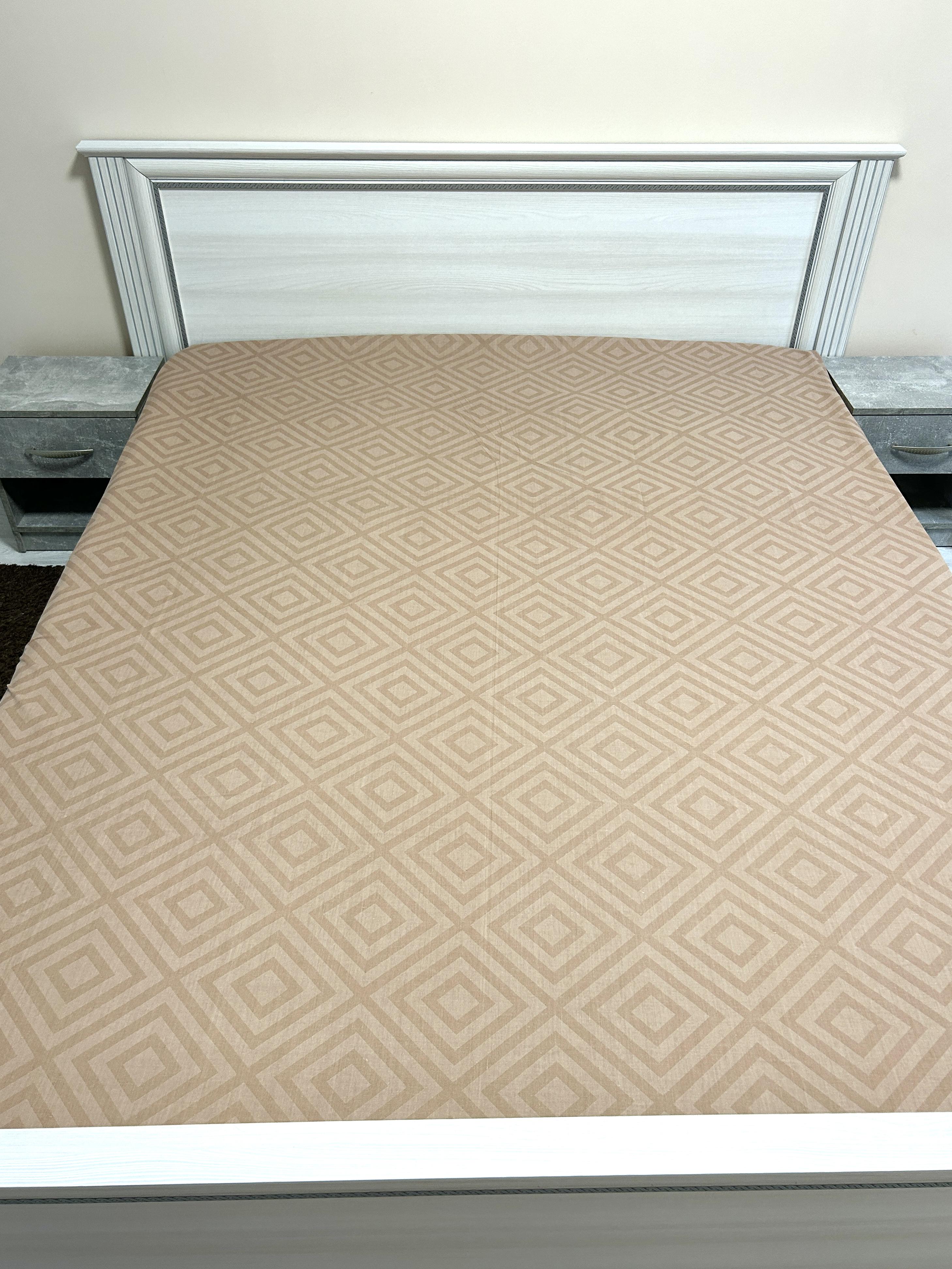 Простынь на резинке Ромбики 160х200 см Шоколадный (G-141/WP/-160)