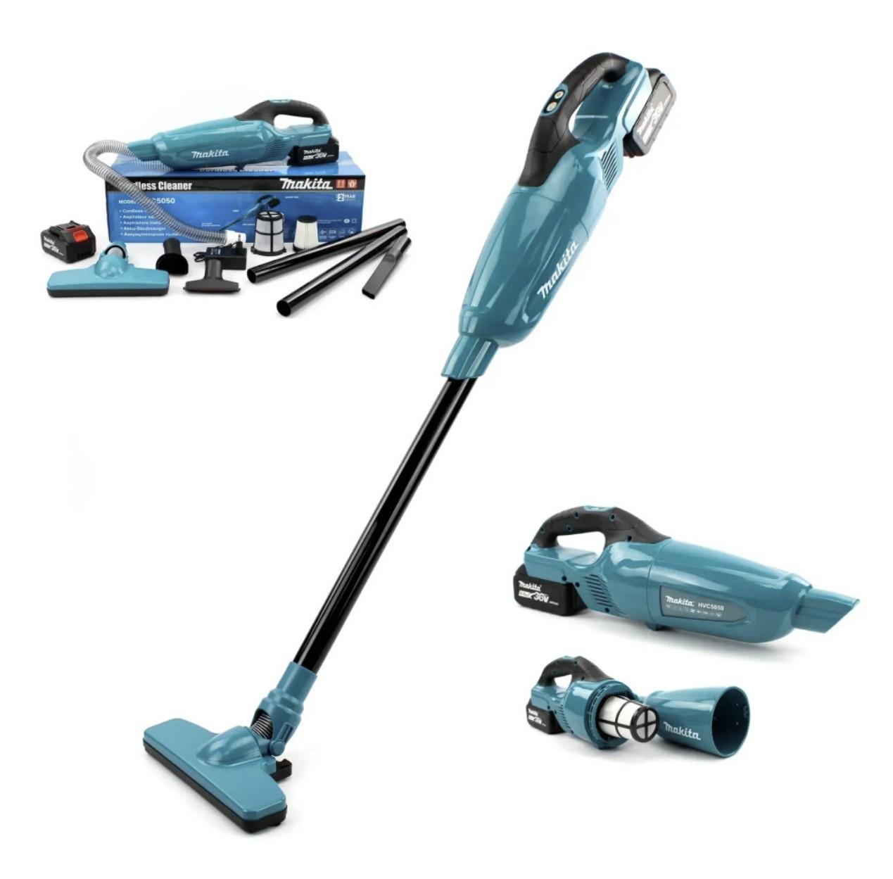 Пилосос акумуляторний Makita 48 V 6 Ah Синьо-чорний (HVC5050) - фото 5 Пилосос акумуляторний Makita 48 V 6 Ah Синьо-чорний (HVC5050) - фото 5