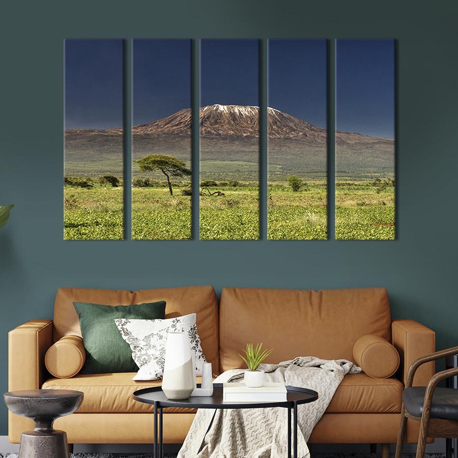 Модульна картина із 5 частин на холсті інтер'єрна картина Чудова гора Кіліманджаро 132x80 см (544-51)