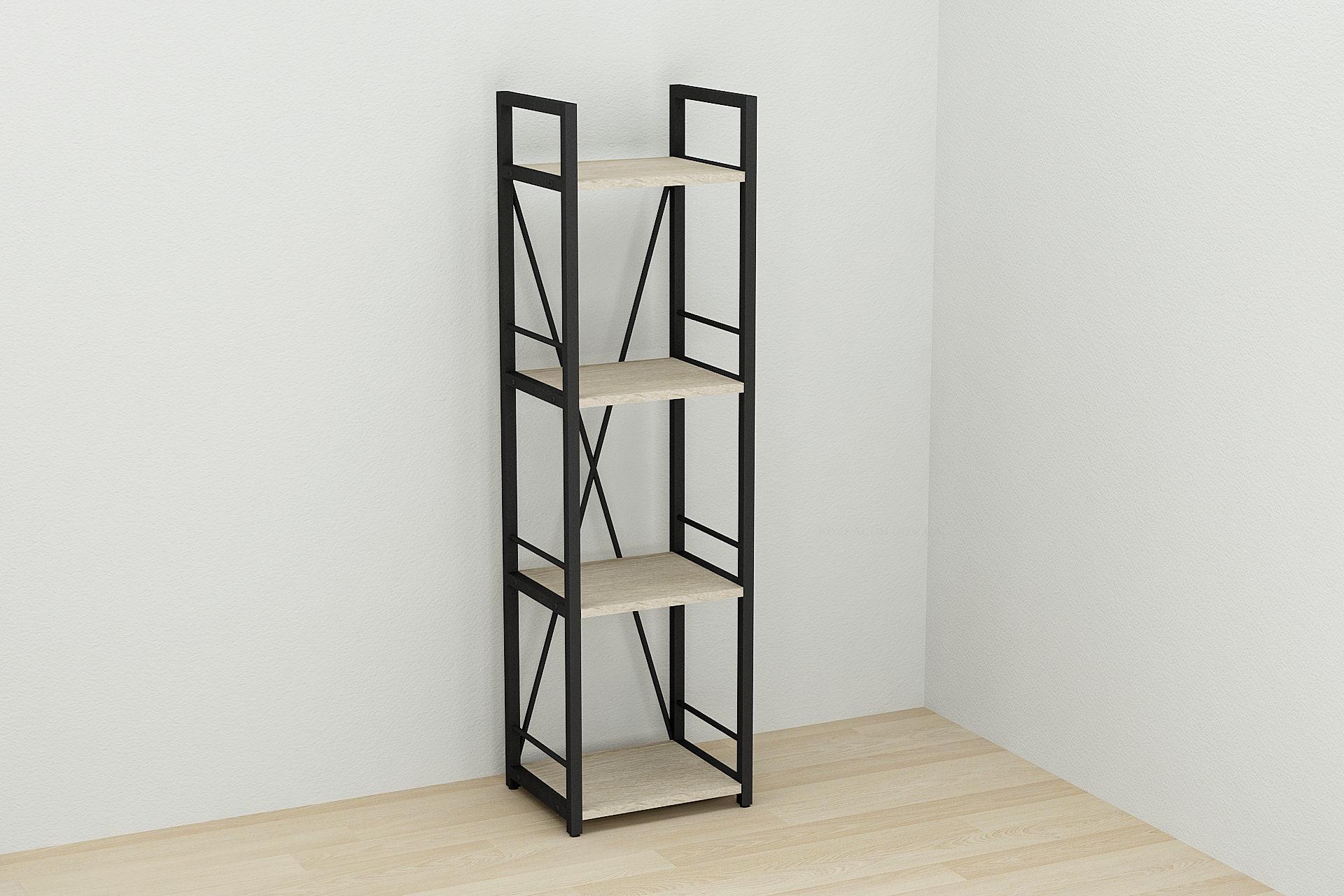Этажерка Ferrum-decor Коннект 4/34 ДСП 16 мм 120x34x28 см Черный/Дуб Сонома (FRD-104274)