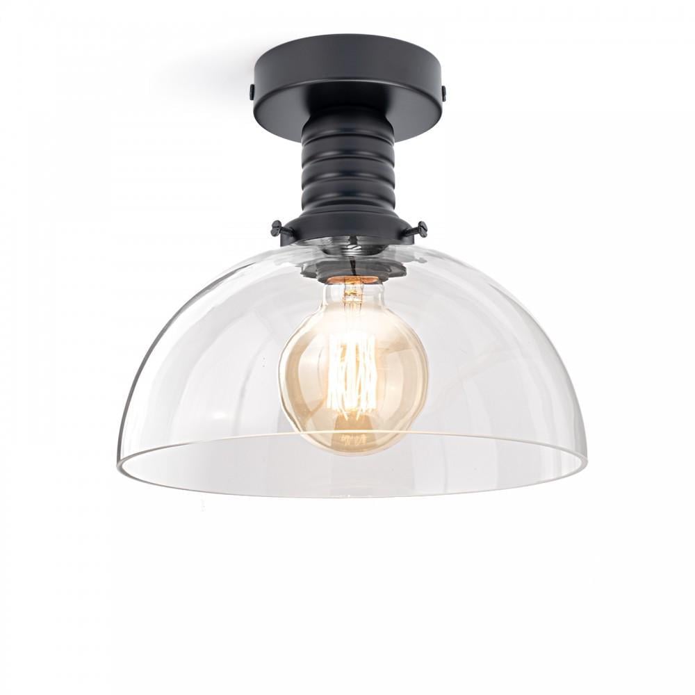 Стельовий світильник ретро з прозорого скла Hemisphere Clear Jazz Collection Black (CL-JC0004/BLACK) - фото 1 Стельовий світильник ретро з прозорого скла Hemisphere Clear Jazz Collection Black (CL-JC0004/BLACK) - фото 1