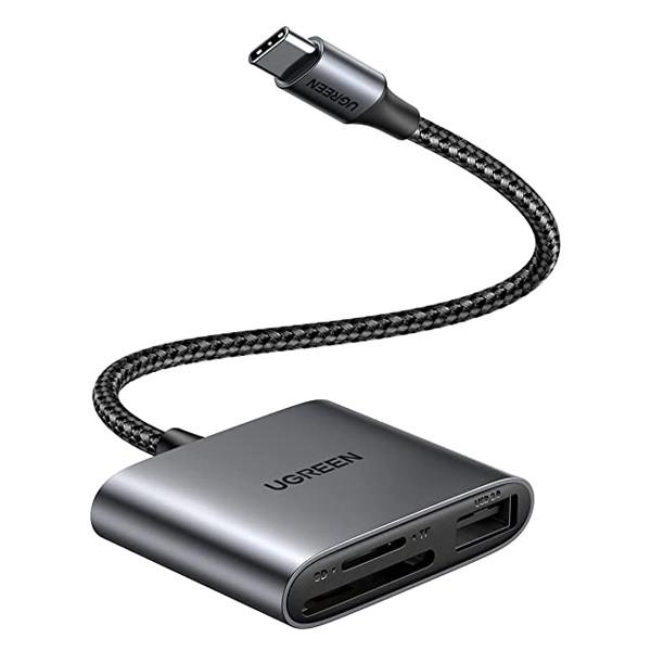 Кардидер 3в1 Ugreen CM387 80798 USB-C для SD/Micro SD SD/TF/USB Серый