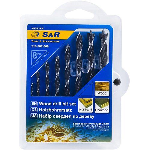 Набор сверл S&R Meister по дереву 8 шт. 3-10 мм (216802008)
