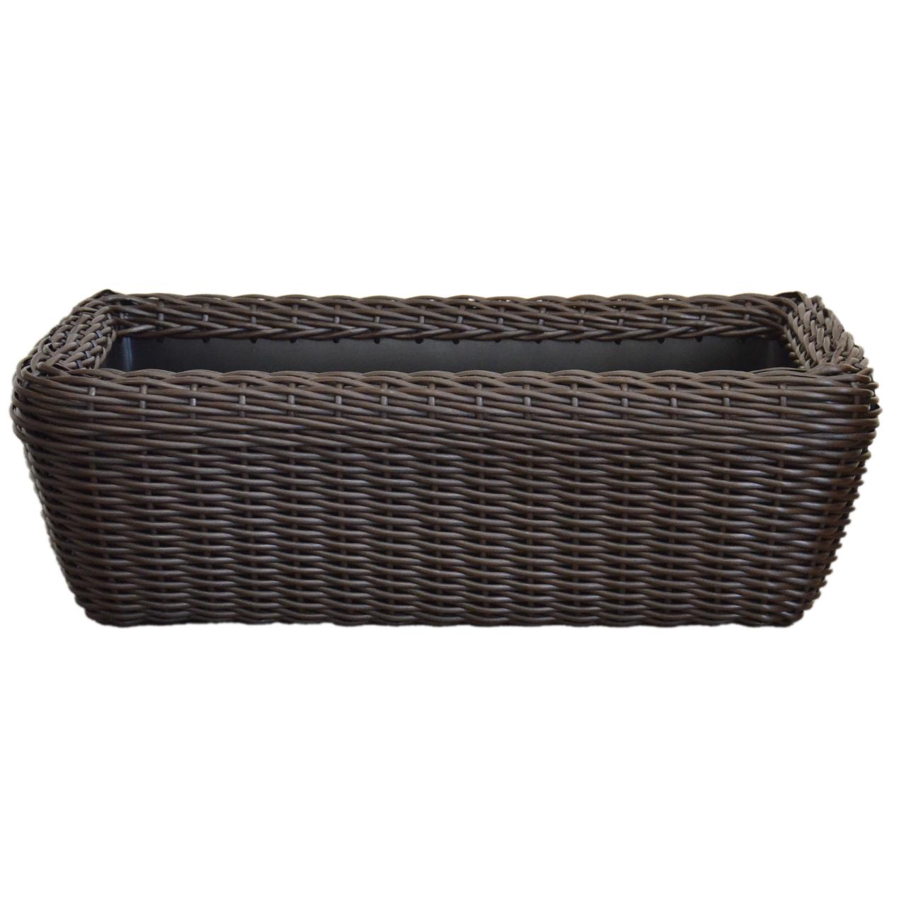 Кашпо прямокутне для рослин та квітів з штучного ротангу/ручної роботи 45 л Білий венге (12354573) - фото 2 Кашпо прямокутне для рослин та квітів з штучного ротангу/ручної роботи 45 л Білий венге (12354573) - фото 2