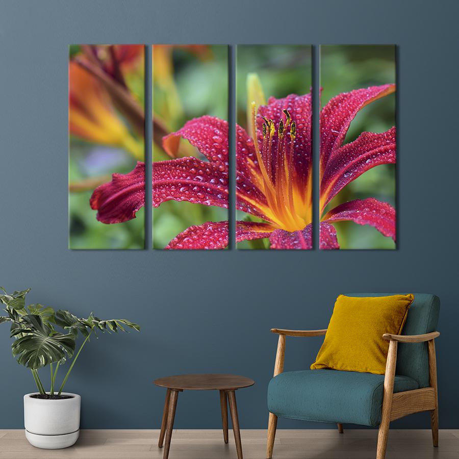 Картина на холсте Темная бордовая лилия 209x133 см (802-41)