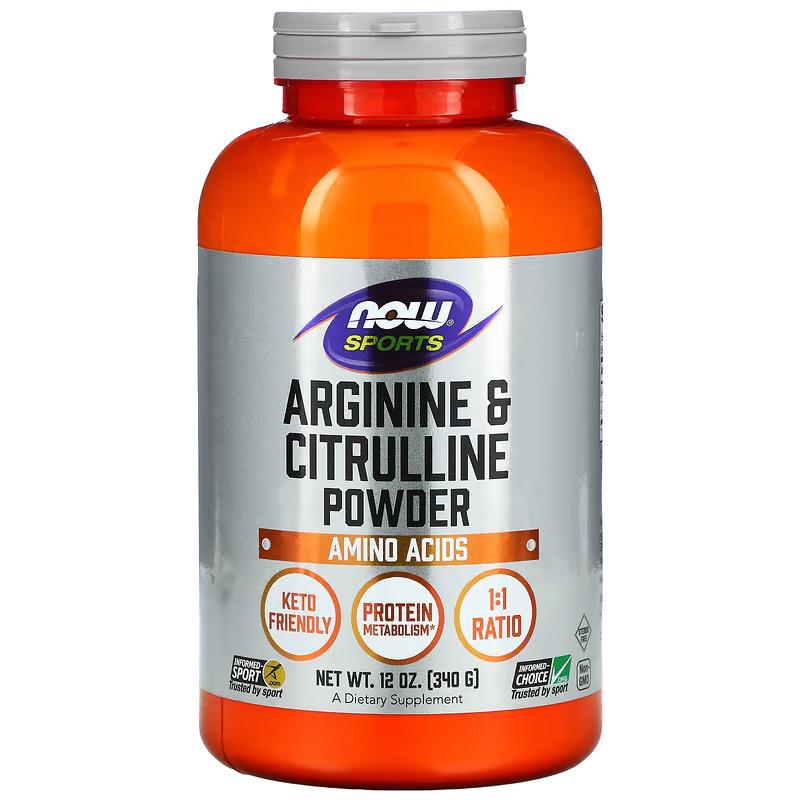Аргинин и цитруллин NOW Sports Arginine and Citrulline 340 г Аргинин и цитруллин NOW Sports Arginine and Citrulline 340 г