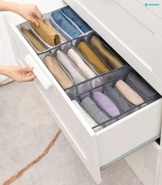 Органайзер для нижнего белья сетчатый 9 ячеек 32,5х25х18 см Серый (ОДШ-308-23) - фото 7