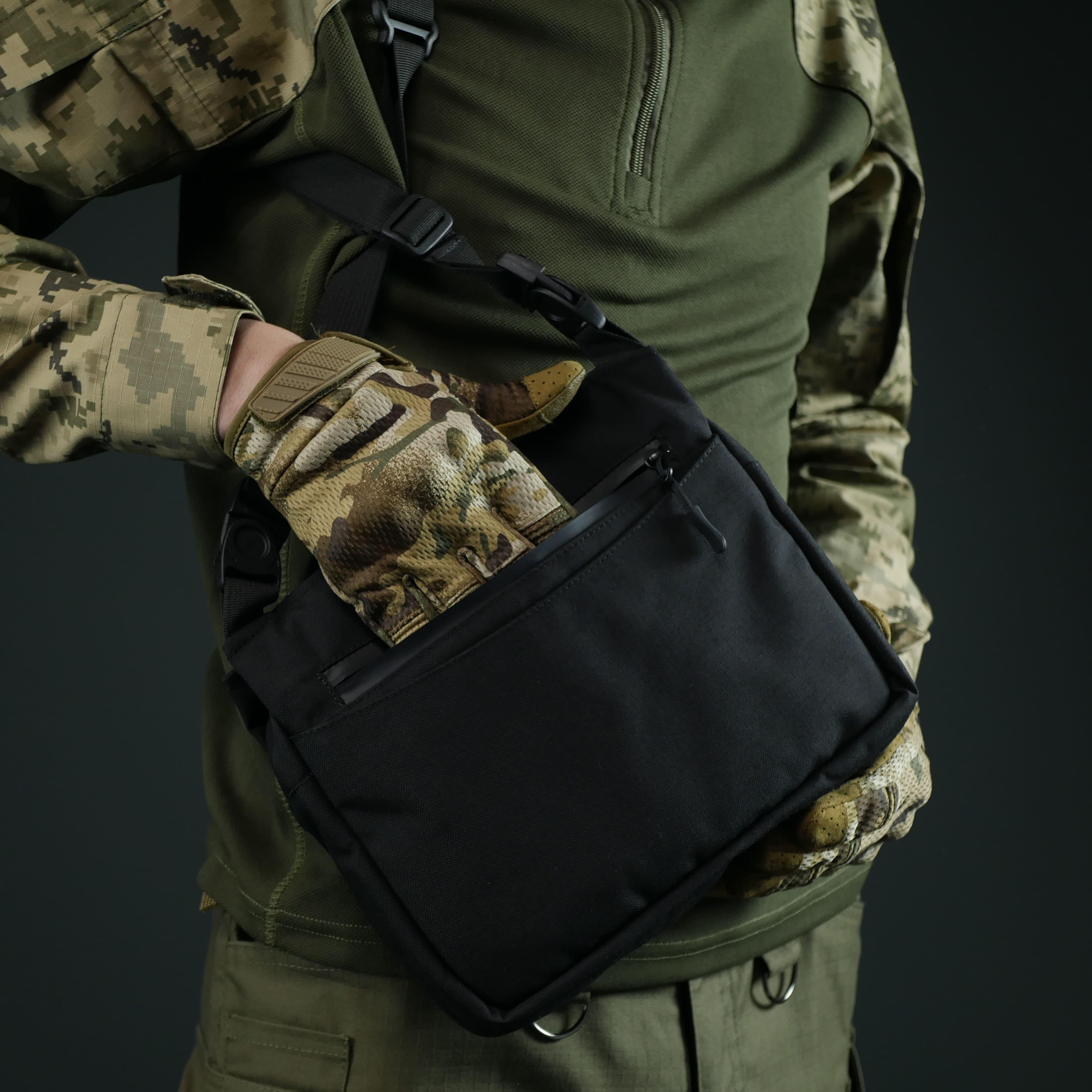 Сумка чоловіча через плече Чорний - фото 12