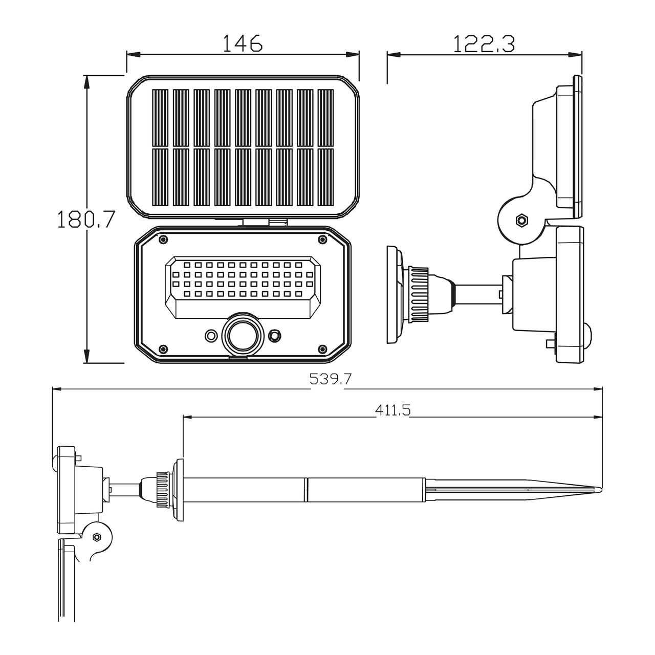 Прожектор на солнечной батарее Horoz Electric SPARROW-16 LED 10W 6400K - фото 2