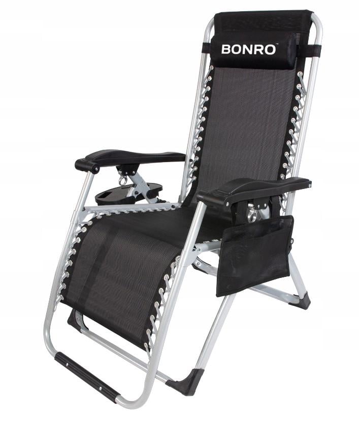 Шезлонг ёBonro BG-006 з кишенею Чорний (5206)