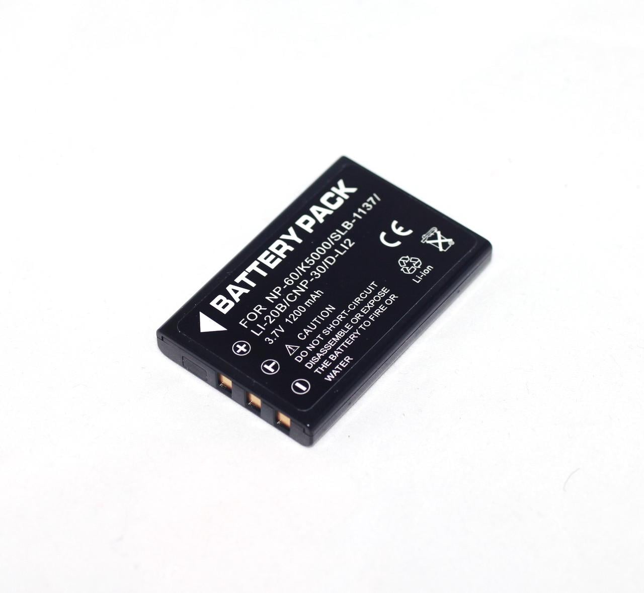 Аккумулятор для камер Samsung SLB-1137 NP-30 KLIC-5000 LI-20B D-L12 SLB-1037 аналог на 1200 ма
