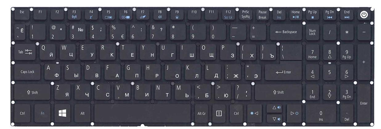 Клавіатура для ноутбука Acer Aspire E5-523 з підсвічуванням клавіш матова (NK.I1517.007)