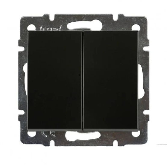 Вимикач подвійний Lezard Rain Антрацитовий (26496710)