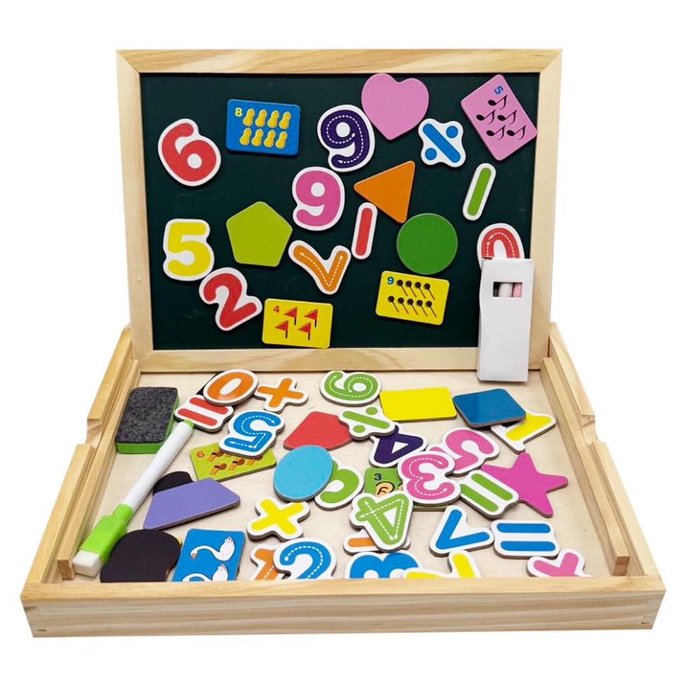 Доска магнитная двухсторонняя WoodArt для рисования мелом и маркером 47х40 см Коричневый (AD-267-D-42)