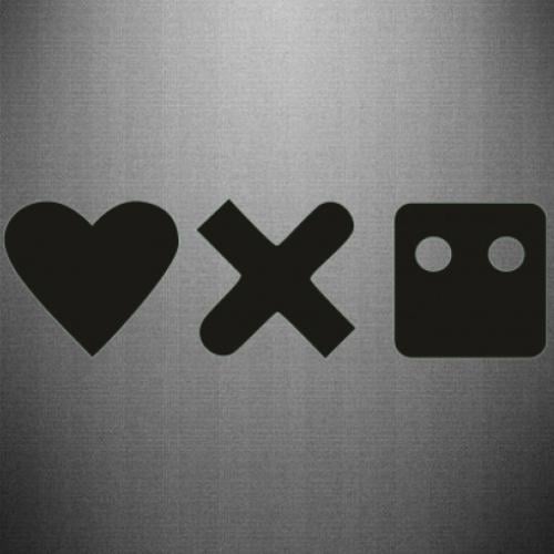 Наклейка Love and robots 30x8,9 см Черный (21806462)