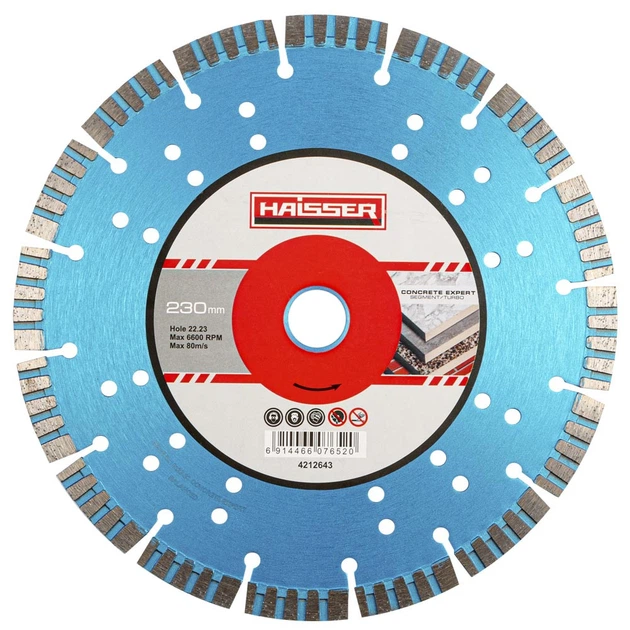 Диск алмазний Haisser Segment/Turbo Concrete Expert 230х3.0х12.0х22.23 (4212643)