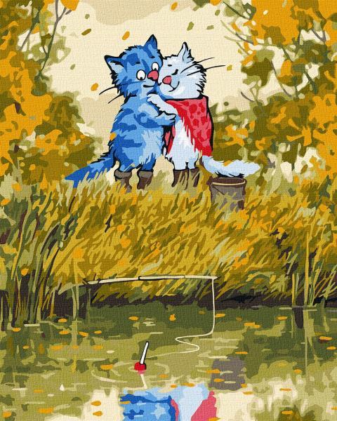 Картина по номерам Идейка Животные Встреча возле реки в 40х50 см термопакете (КНО4280-mt)