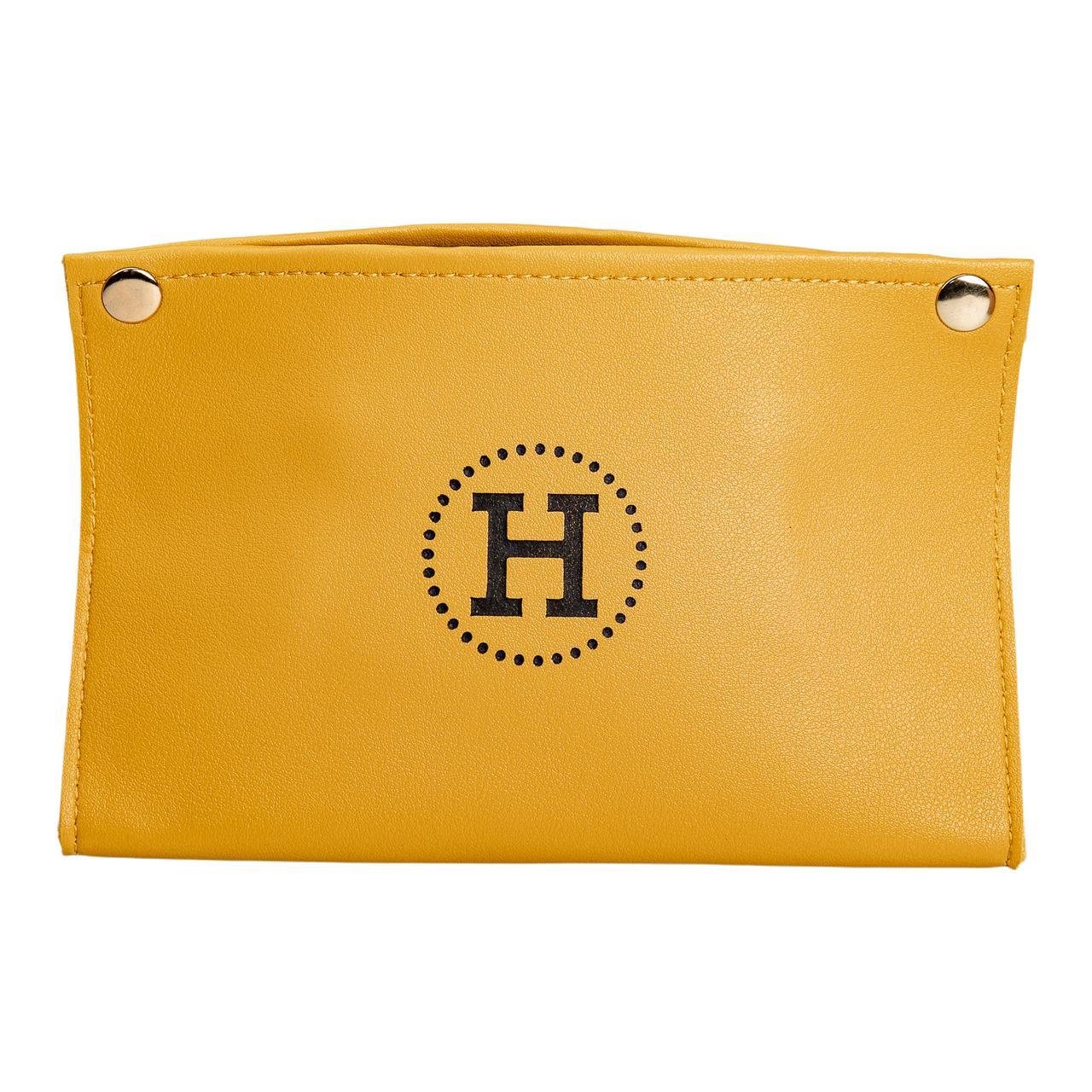 Салфетница из экокожи HP-3-213Y 20х7,5х11,5 см Желтый (A-033513) - фото 3