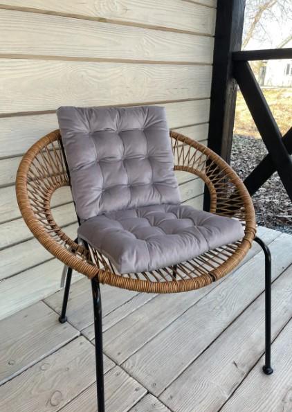 Подушка на стул Decorator Velour 40х40х5 см Сиренево-серый (84-104) - фото 4 Подушка на стул Decorator Velour 40х40х5 см Сиренево-серый (84-104) - фото 4