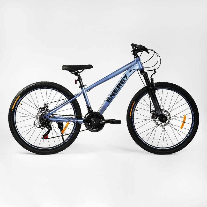 Велосипед спортивний Corso ENERGY 26" 21 швидкостей сталева рама 13" перемикачі Shimano Blue (138162)