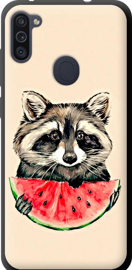 Чехол на Samsung Galaxy A11 A115F Енотик с арбузом (4605b-2012-42517)