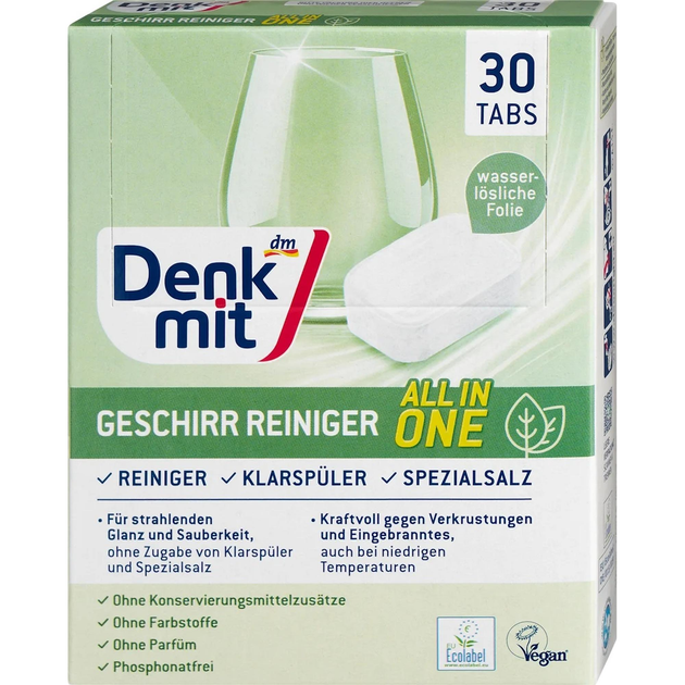 Таблетки Denkmit для посудомоечных машин 30 шт.