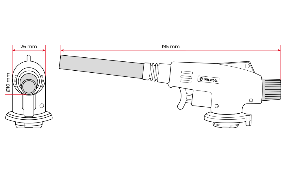 Горелка газовая Intertool (1700888255) - фото 2
