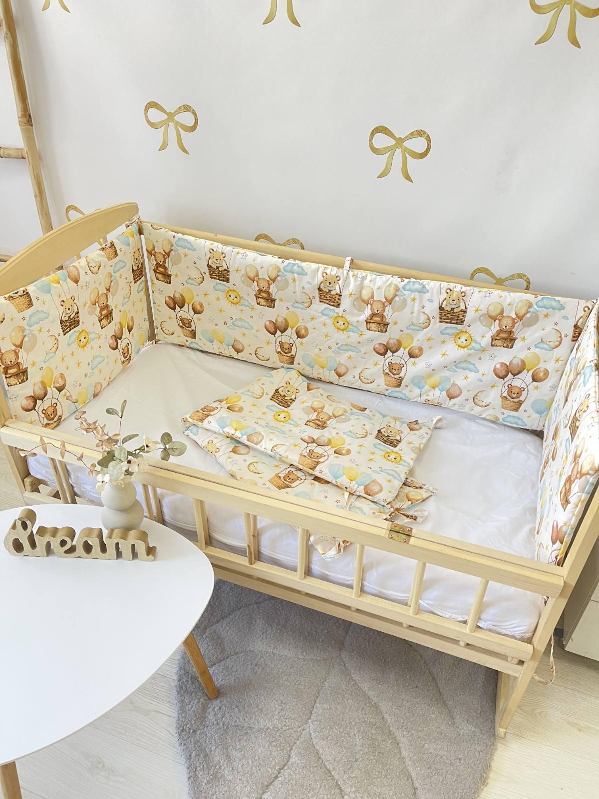 Бортики в кроватку на 4 стороны 120х60 см 4 части (4414)