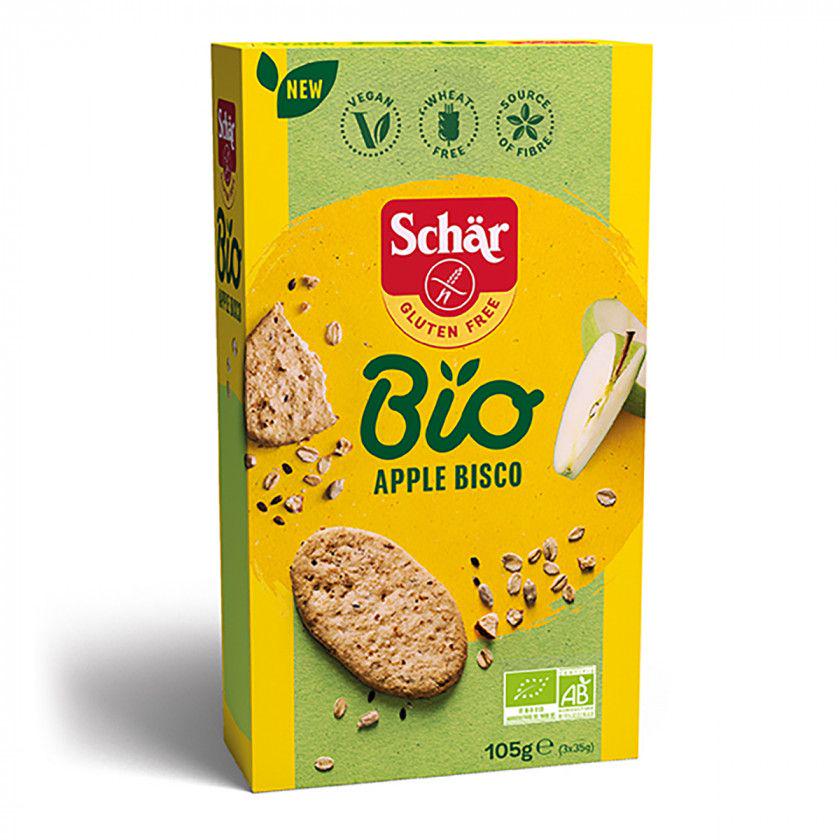 Печенье без глютена Dr. Schar BIO Apple Bisco овсяное с яблоками и семенами льна 105 г (8008698030646)