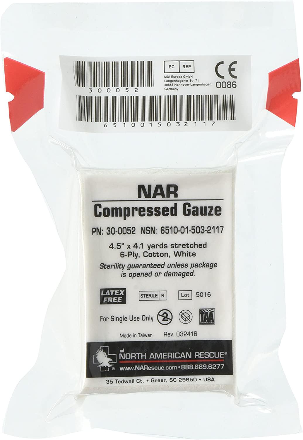 Бинт для тампонади NAR Compressed Gauze 11,5x375 см 6 шарів