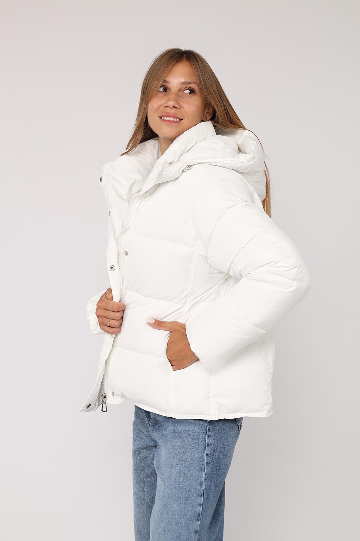 Куртка жіноча зимова ЦБ-00277860 р. 52 Білий (29080048) - фото 3 Куртка жіноча зимова ЦБ-00277860 р. 52 Білий (29080048) - фото 3