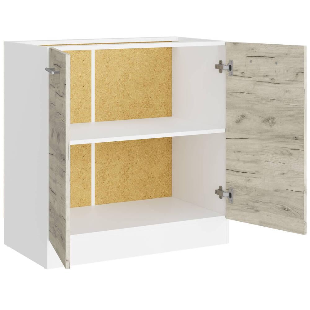 Кухонный модуль нижний Еверест Эко 800 без столешницы 80х46х82 см Дуб крафт Белый/Белый (DTM-071024) - фото 2 Кухонный модуль нижний Еверест Эко 800 без столешницы 80х46х82 см Дуб крафт Белый/Белый (DTM-071024) - фото 2