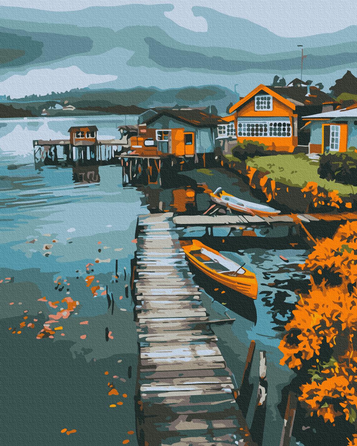 Картина по номерам Brushme Рыбацкий городок 48x60 см (BS53964L)