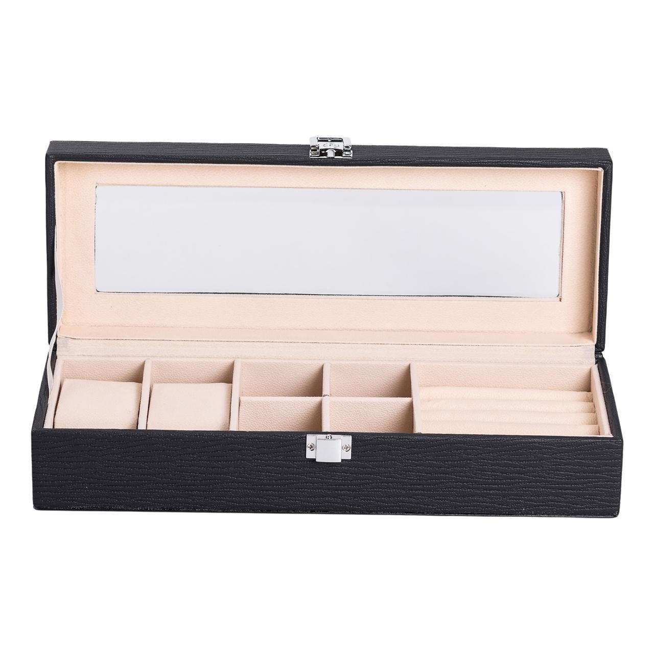 Скринька для прикрас з еко шкіри для ювелірних виробів 31x11x8 см (6662)