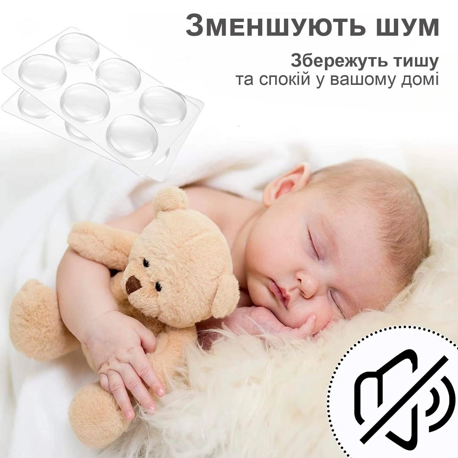 Стопор для дверей настенный силиконовый круглый 2 шт. (79_1_0_1) - фото 6