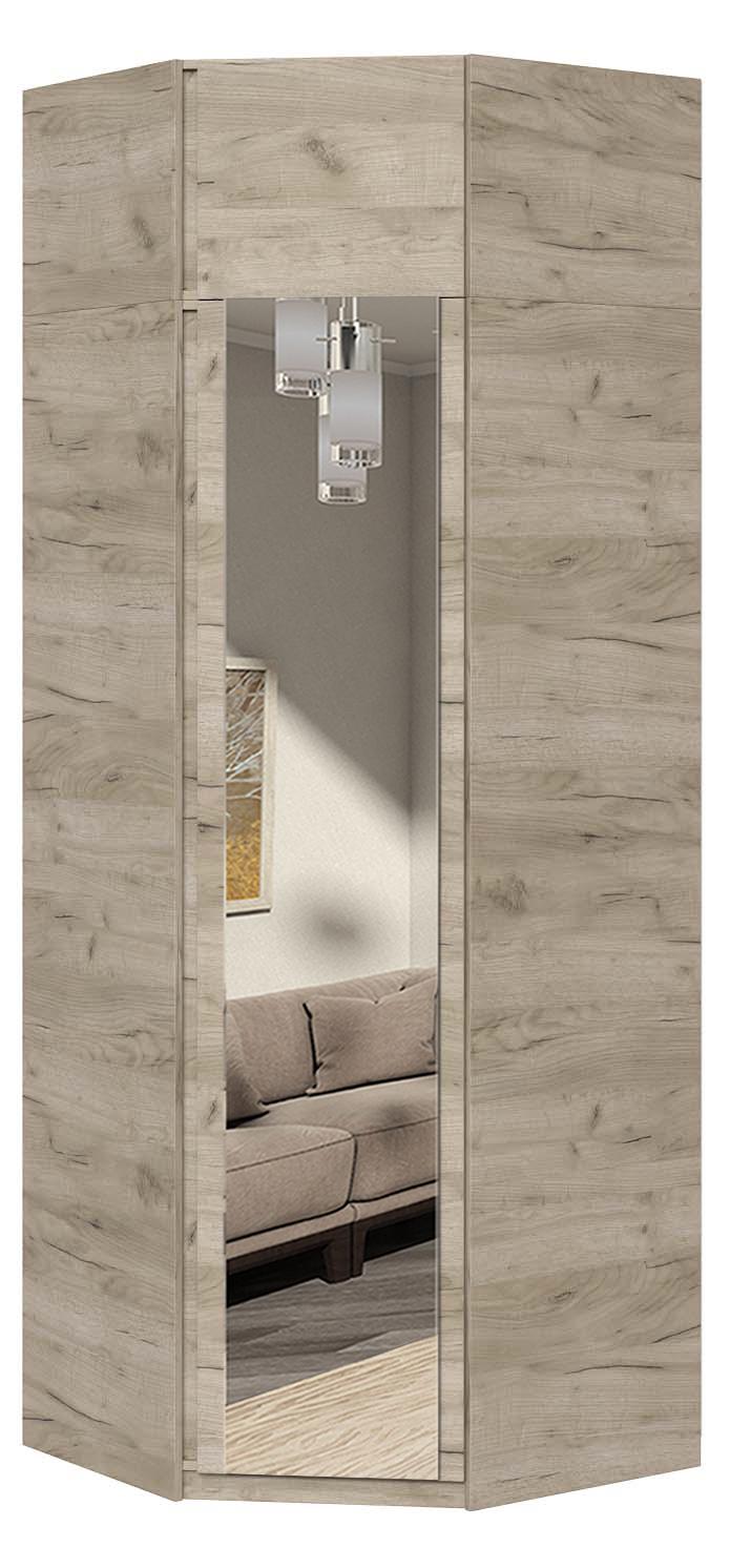 Шкаф угловой с зеркалом Мастер Форм Брайт 850х520х2400 мм Дуб крафт серый (32281) - фото 1 Шкаф угловой с зеркалом Мастер Форм Брайт 850х520х2400 мм Дуб крафт серый (32281) - фото 1