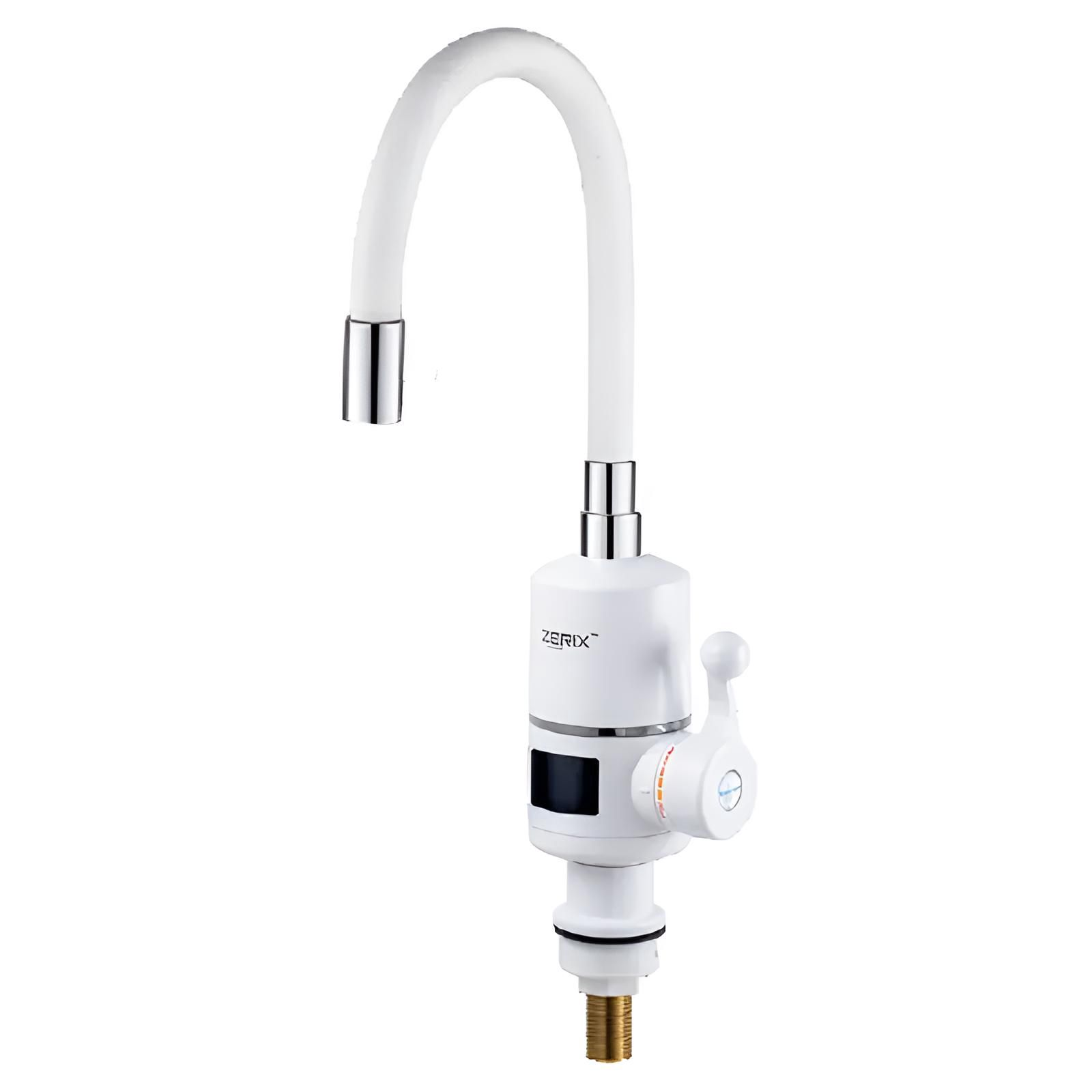Проточный водонагреватель Zerix ELW06-EF-White 3,3 kW с индикатором температуры силиконовый излив (2506136093)