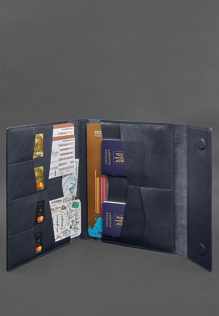 Папка шкіряна для документів сімейна А4 Темно-синій (A-028547) - фото 2