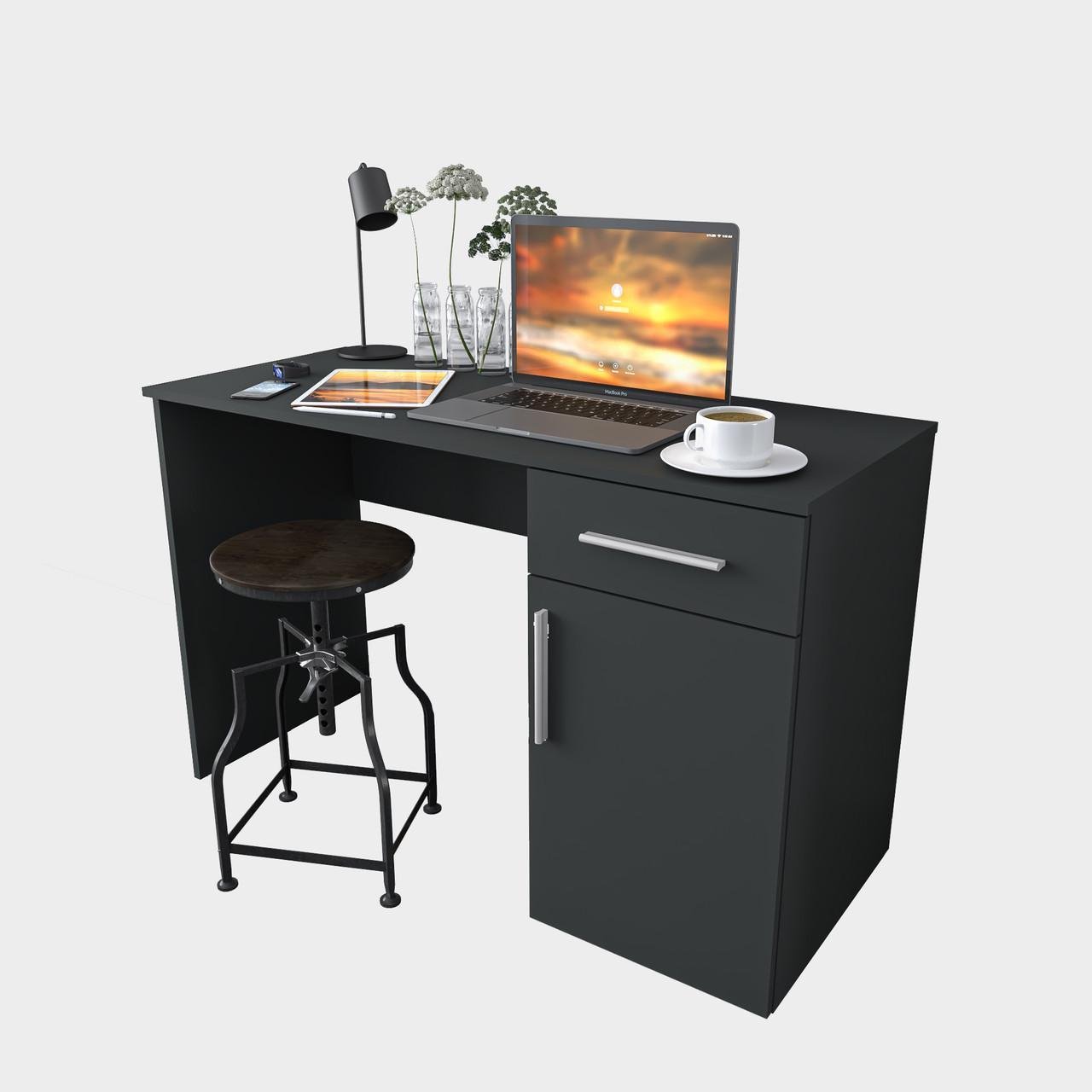 Стол Moreli компьютерный письменный с ящиками и дверцей ST-0003 Антрацит - фото 1 Стол Moreli компьютерный письменный с ящиками и дверцей ST-0003 Антрацит - фото 1