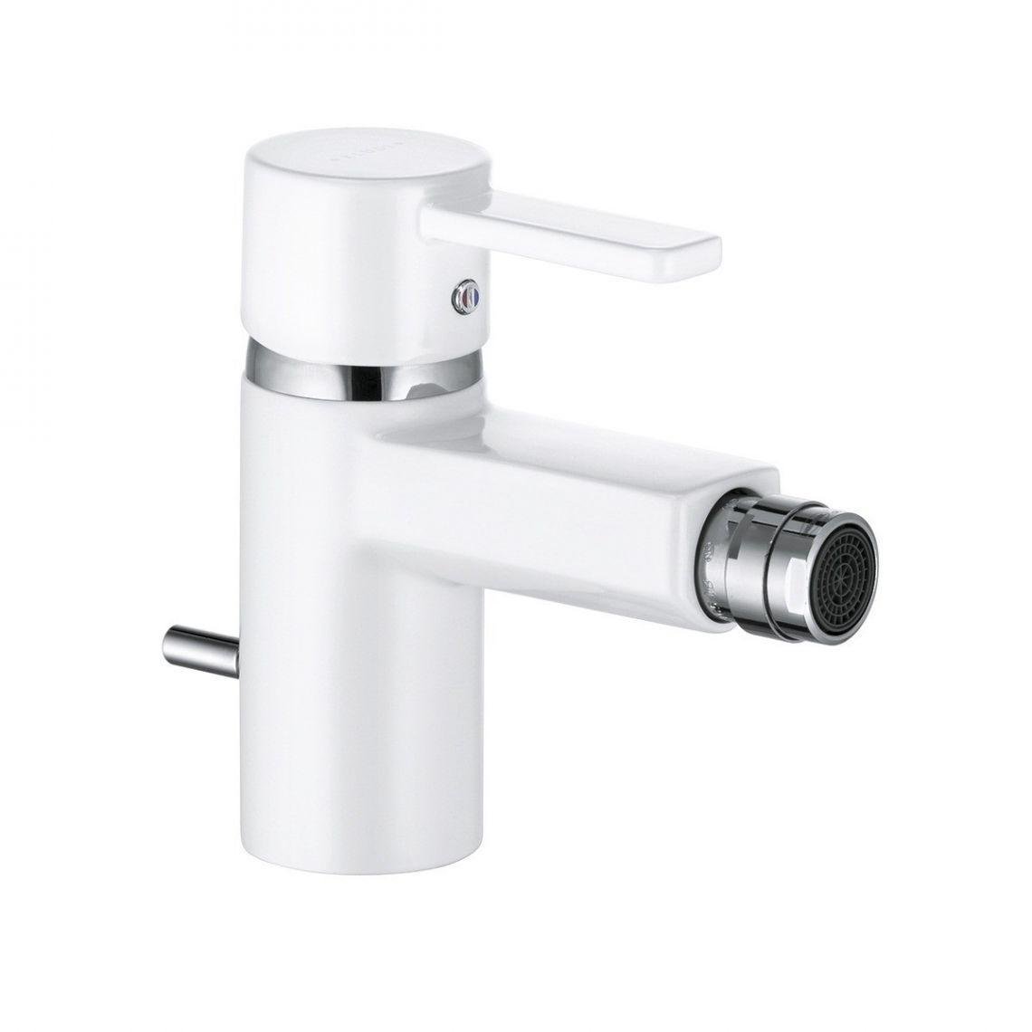 Смеситель для биде Kludi Zenta с донным клапаном Белый/Хром (385309175)