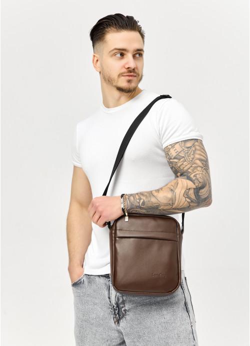 Мужская сумка-мессенджер Sambag через плечо из экокожи Коричневый (1003019723) - фото 2 Мужская сумка-мессенджер Sambag через плечо из экокожи Коричневый (1003019723) - фото 2