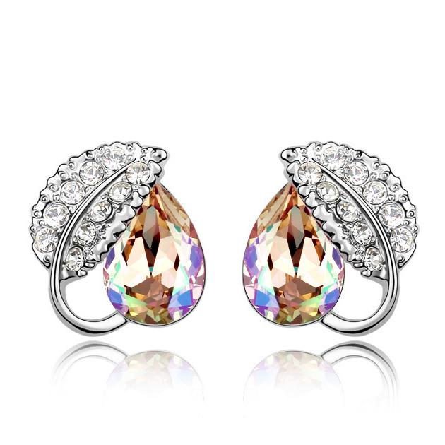 Серьги с кристаллами Сваровски Italina 13010 Медовый/Янтарный/Желтый