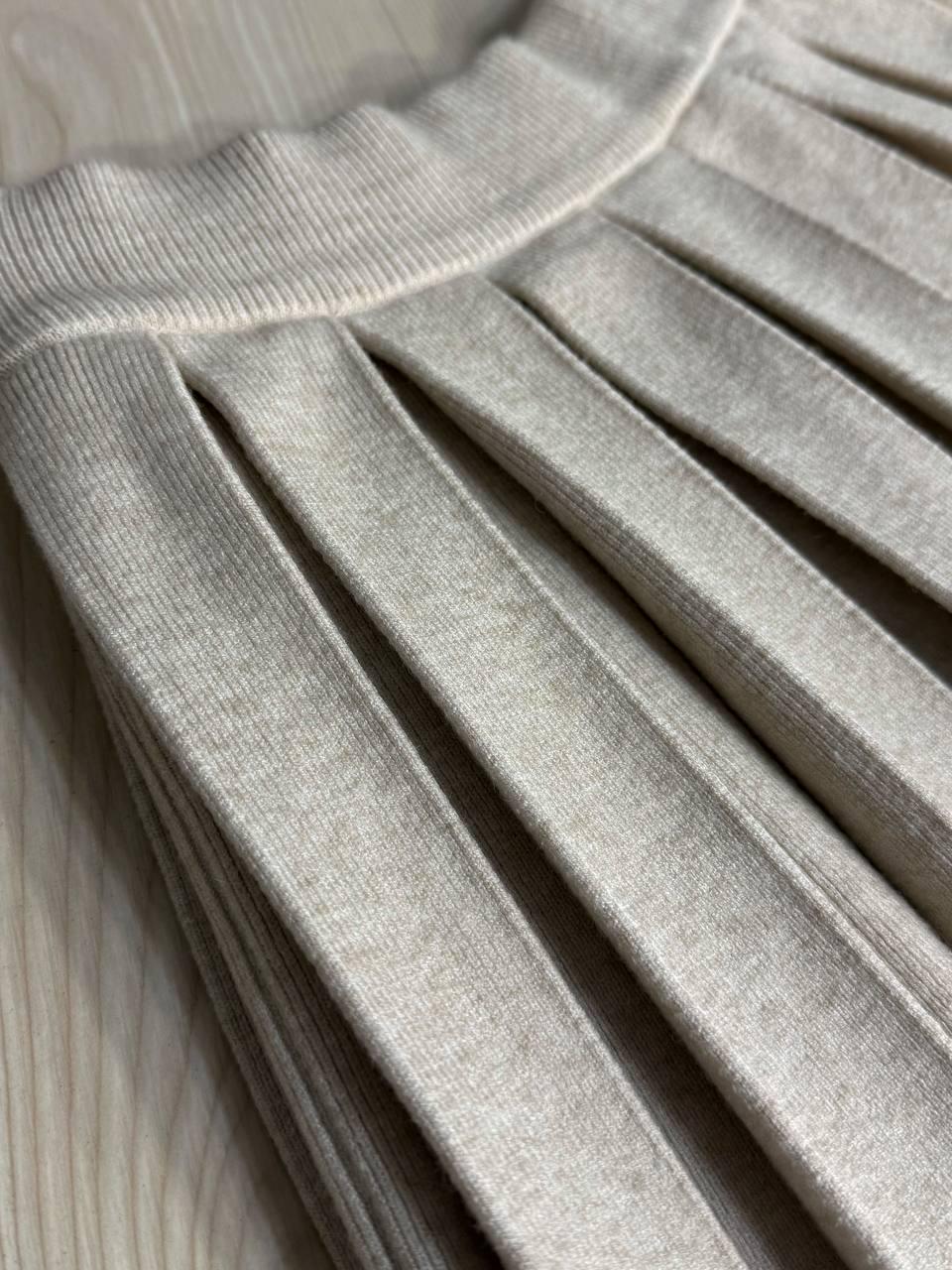 Юбка женская A-N 9956 вязаная теплая в складку на резинке OS Бежевый (4906) - фото 5 Юбка женская A-N 9956 вязаная теплая в складку на резинке OS Бежевый (4906) - фото 5