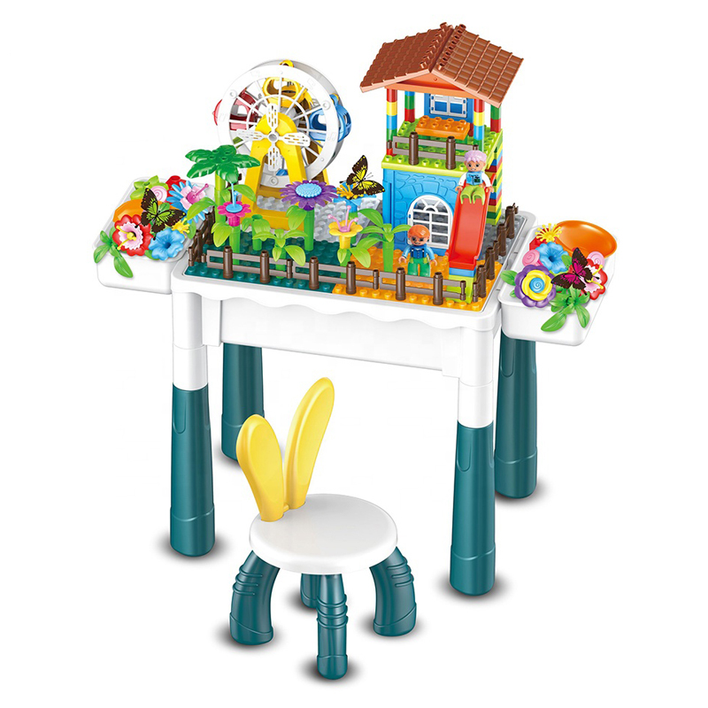 Столик з конструктором HX839-84A фігурки людей/стільчик висота 42 см 154 ел. (MTT-190550)