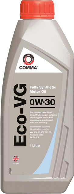 Моторное масло COMMA ECO-VG 0W-30 синтетическая 1 л (ECOVG1L)