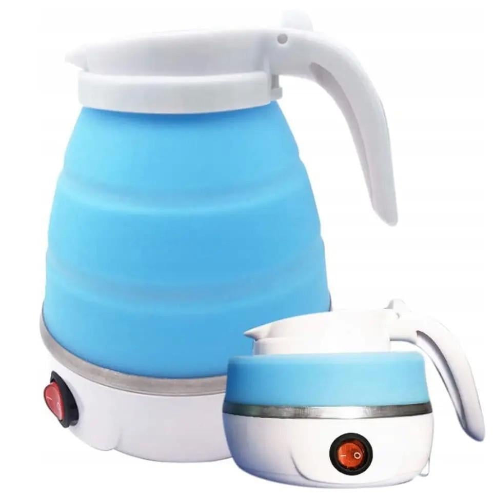 Електрочайник Travel Electric Kettle YS-2008 силіконовий складний дисковий 0,6 л 600W 220V Синій (2722) - фото 4