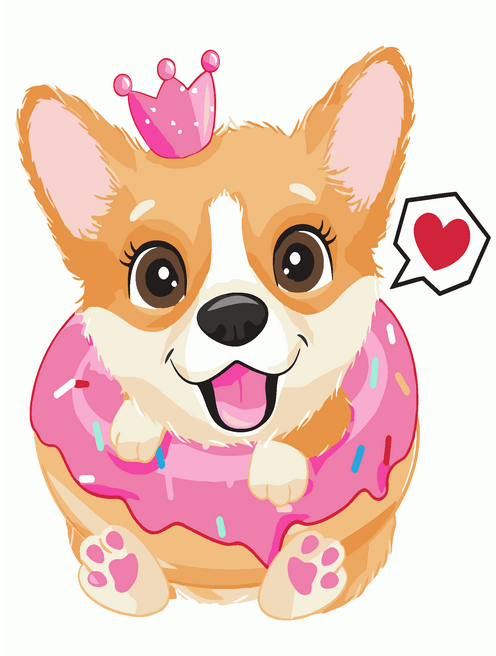 Картина по номерам Brushme MEX7102 Принцесса корги 30x40 см (1321951707)