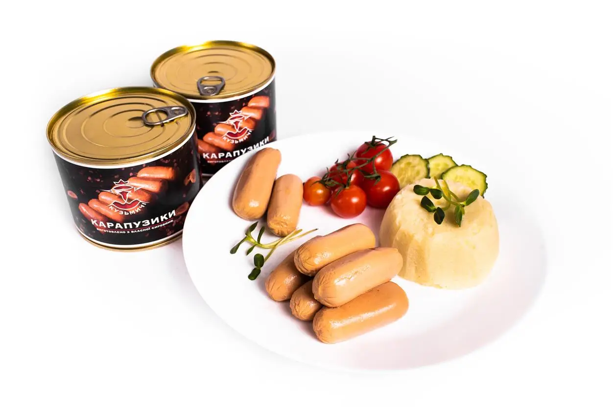 Сосиски Кузьмичі Карапузики в розсолі 525 г (4820105100810) - фото 3 Сосиски Кузьмичі Карапузики в розсолі 525 г (4820105100810) - фото 3